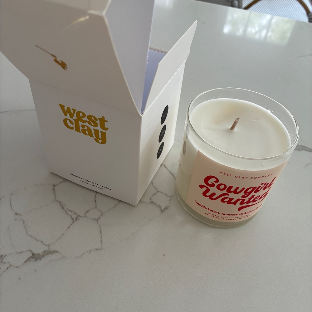 NIB West Clay Cowgirl Wanted Candle